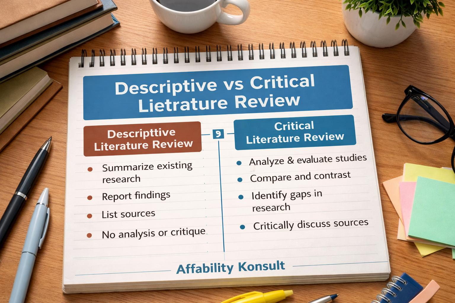 Descriptive vs Critical Literature Review: Key Differences Explained